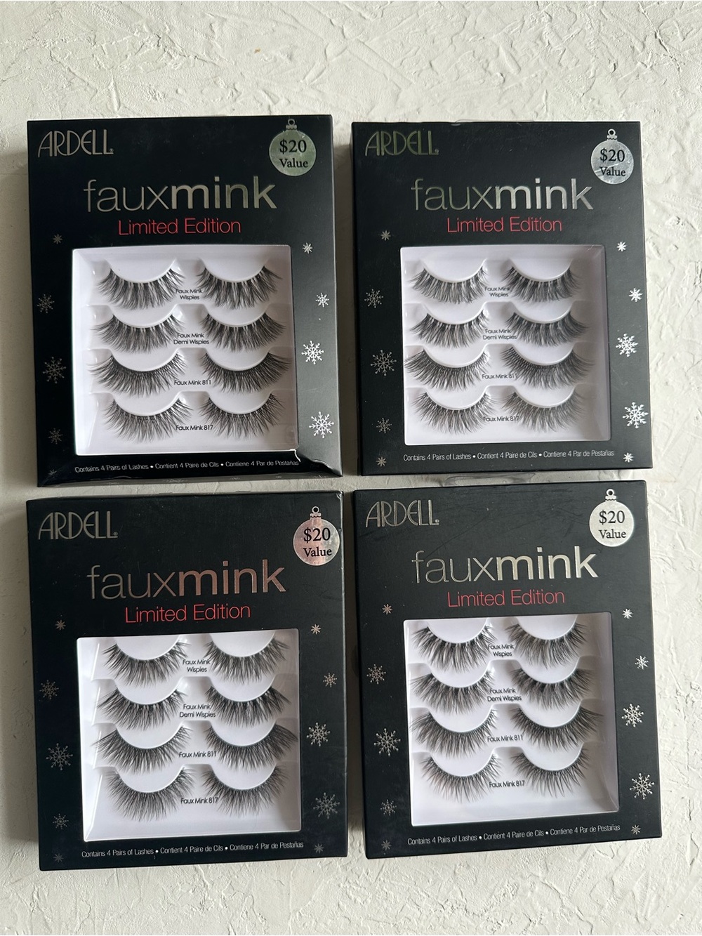 Ardell Faux Mink Limited Edition False Eyelashes - Black (4-Pack)